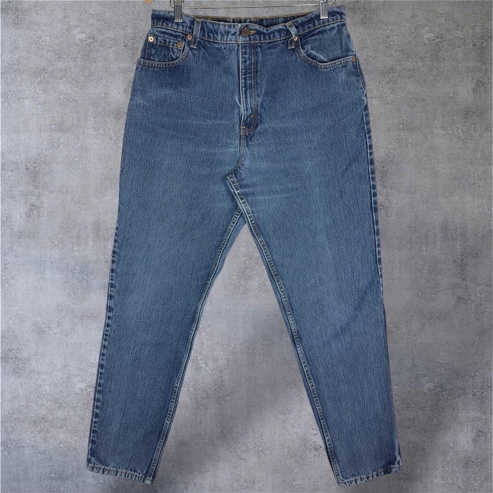 Levi's 551 Relaxed Fit Tapered Leg Jeans Classic Blue Denim Women's Size 14‎